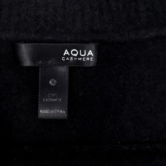 Aqua Cashmere Cardigan Open Front Cropped Size XS Pockets Fuzzy Black - Picture 8 of 9